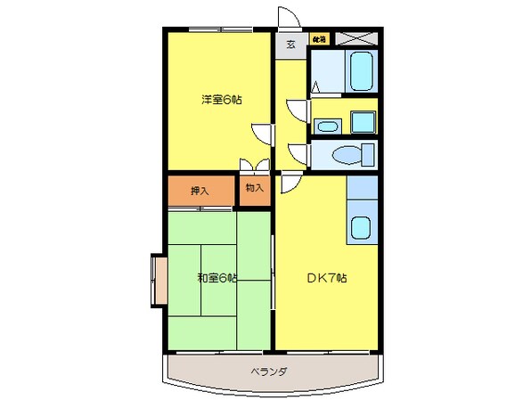 ペガサス緑ヶ丘2号館の物件間取画像